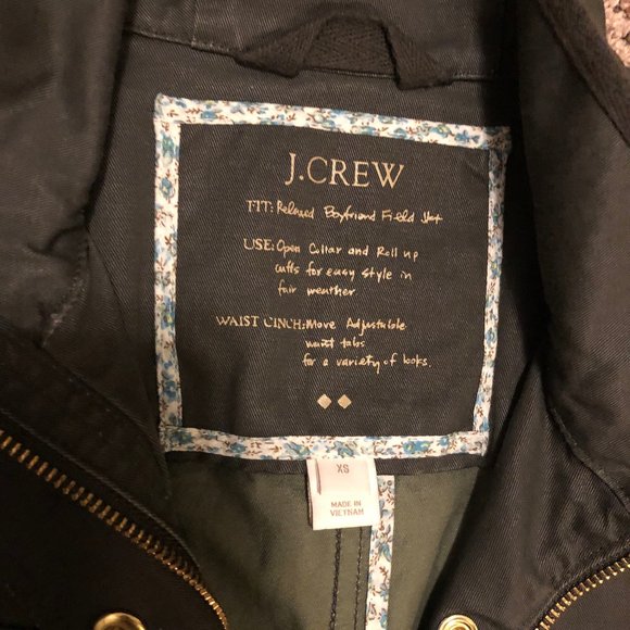 NWOT- J. Crew military style olive light jacket - Picture 3 of 3